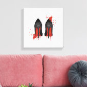 Rode bodems stilettos schoenen hoge hakken & spatt canvas afdruk (Insitu (Woonkamer))
