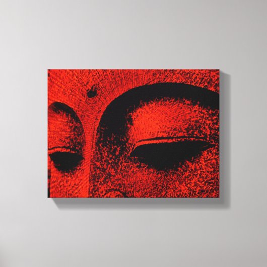 Rode Boeddha Ingepakte Canvas Afdruk (Voorkant)