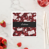 Rode boeken achtergrond servet (Insitu)