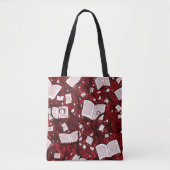 Rode boeken achtergrond tote bag (Voorkant)
