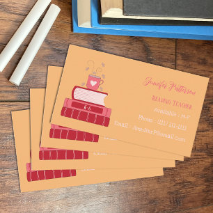 Rode Boeken Begeleider Oranje Standaard Visitekaar Visitekaartje