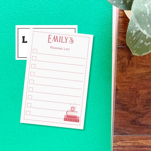 Rode boeken en beker leeslijst Post-It-notities Post-it® Notes