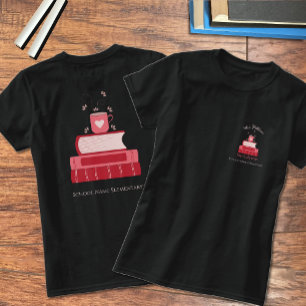 Rode Boeken School Bibliothecaris T-shirt met naam