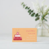 Rode Boeken Tutor Oranje Standaard Visitekaartjes (Staand voorkant)