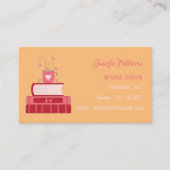 Rode Boeken Tutor Oranje Standaard Visitekaartjes (Voorkant)