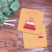 Rode Boeken Tutor Sinaasappel Vierkante Visitekaar Vierkante Visitekaartje