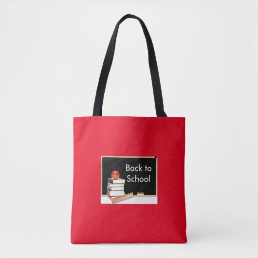 Rode Boekentas Terug Naar School Tote Bag (Voorkant)
