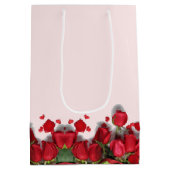 Rode Boeket van Bloemen Gift Bag Medium Cadeauzakje (Achterkant)