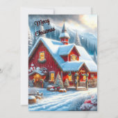 Rode Boerderij Kerst Open Huis Kaart (Achterkant)