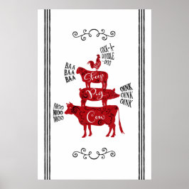 Rode  Boerderij Poster