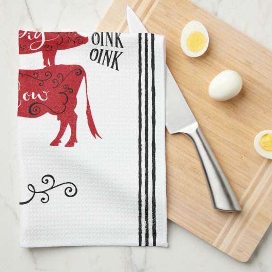 Rode  Boerderij Theedoek (Quarter Fold)