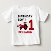 Rode Boerderij Tractor 1e Verjaardagsfeestje (Voorkant)