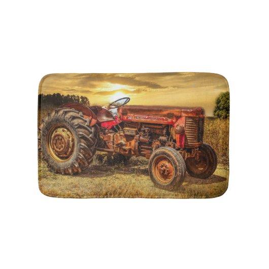 rode Boerderij tractor Badmat (Voorkant)