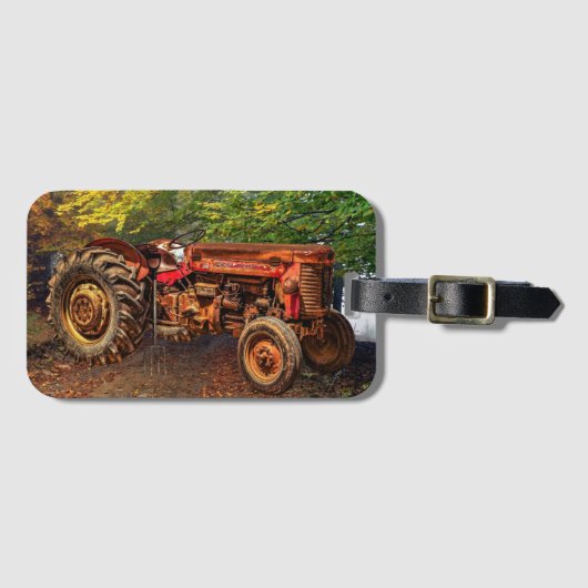 rode Boerderij tractor Bagagelabel (Voorkant (horizontaal))