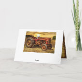  rode Boerderij tractor Bedankkaart (Achterkant)