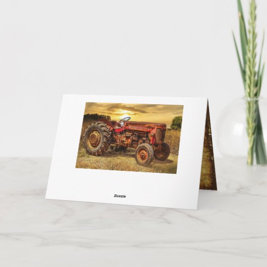 rode Boerderij tractor Bedankkaart (Achterkant)