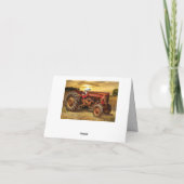 rode Boerderij tractor Bedankkaart (Achterkant)