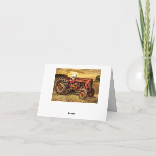 rode Boerderij tractor Bedankkaart (Achterkant)