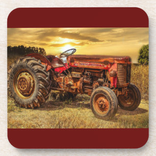  rode Boerderij tractor Bier Onderzetter