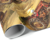  rode Boerderij tractor Cadeaupapier (Rol Hoek)