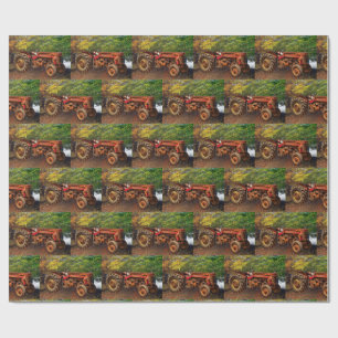  rode Boerderij tractor Cadeaupapier