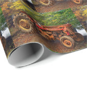  rode Boerderij tractor Cadeaupapier (Rol Hoek)