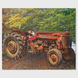 rode Boerderij tractor Cadeaupapier