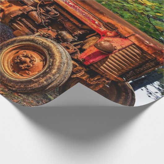  rode Boerderij tractor Cadeaupapier (Hoek)