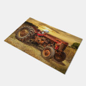 rode Boerderij tractor Deurmat (Schuin)