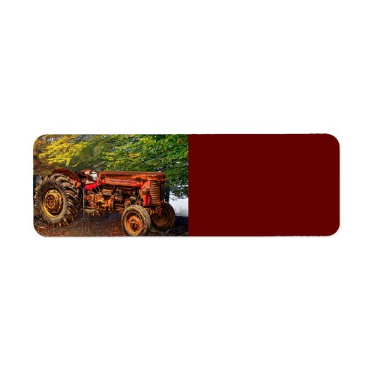  rode Boerderij tractor Etiket (Voorkant)