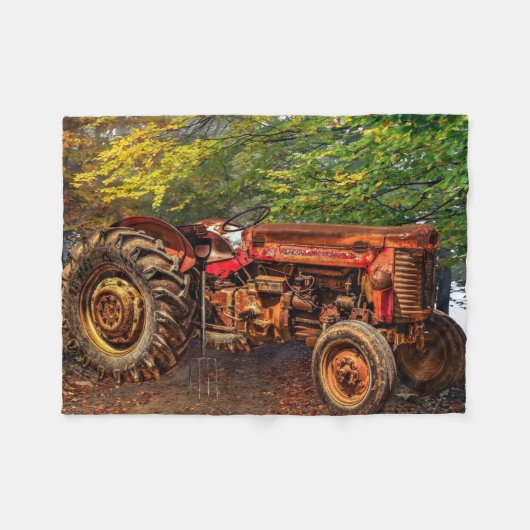  rode Boerderij tractor Fleece Deken (Voorkant (Horizontaal))