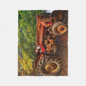  rode Boerderij tractor Fleece Deken (Voorkant)