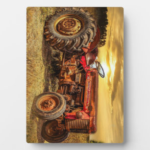  rode Boerderij tractor Fotoplaat