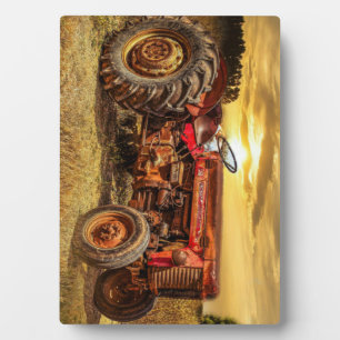 rode Boerderij tractor Fotoplaat
