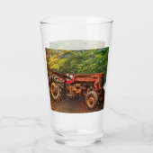  rode Boerderij tractor Glas (Achterkant)