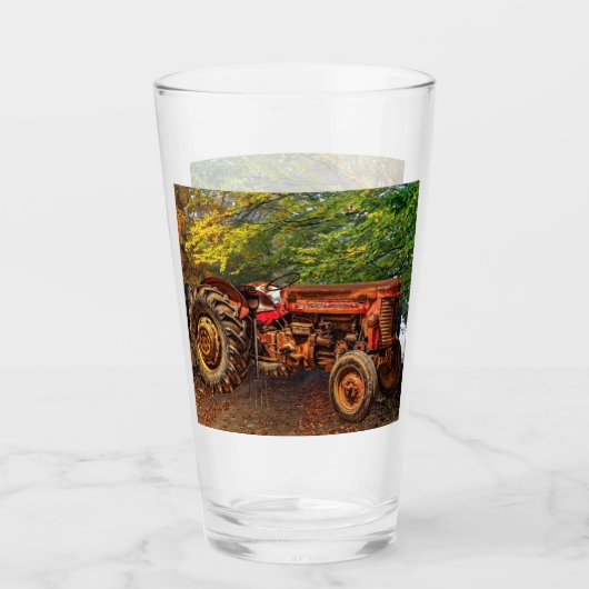  rode Boerderij tractor Glas (Voorkant)