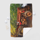rode Boerderij tractor Golfhanddoek (Insitu)