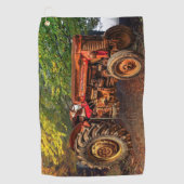 rode Boerderij tractor Golfhanddoek (Voorkant)
