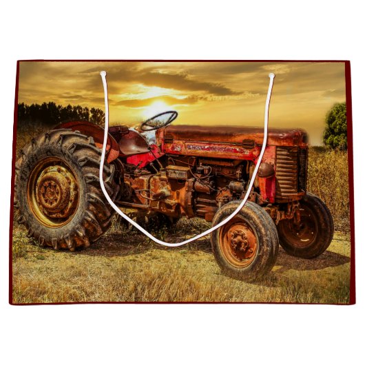 rode Boerderij tractor Groot Cadeauzakje (Voorkant)