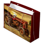 rode Boerderij tractor Groot Cadeauzakje (Voorkant Gekanteld)