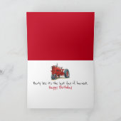 Rode Boerderij Tractor in een Cornfield Birthday Kaart (Binnen)