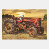 rode Boerderij tractor Inpakpapier Vel (Voorkant)