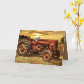  rode Boerderij tractor Kaart (Gele Bloem)