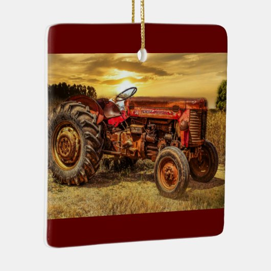  rode Boerderij tractor Keramisch Ornament (Rechts)