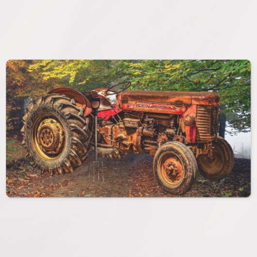 rode Boerderij tractor Labels (Design 1)