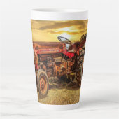 rode Boerderij tractor Latte Mok (Voorkant)