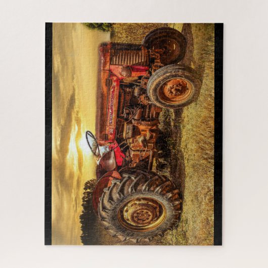  rode Boerderij tractor Legpuzzel (Verticaal)
