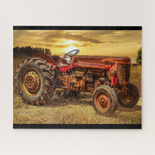  rode Boerderij tractor Legpuzzel (Horizontaal)