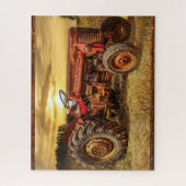  rode Boerderij tractor Legpuzzel (Verticaal)