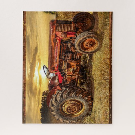  rode Boerderij tractor Legpuzzel (Verticaal)